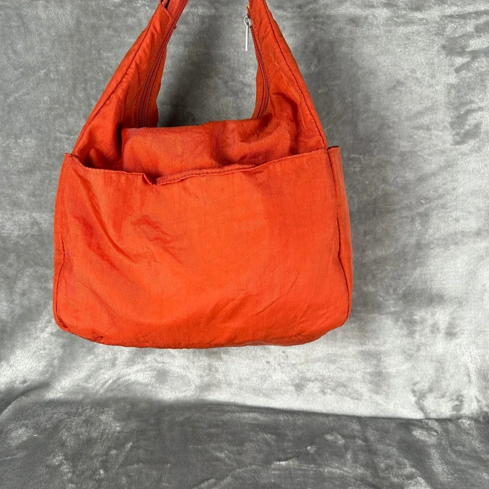 Baggallini Hobo Shoulder Bag Burnt Orange Nylon Multi Pocket Crossbody
